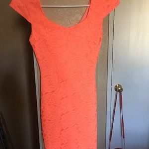 Neon orange dress